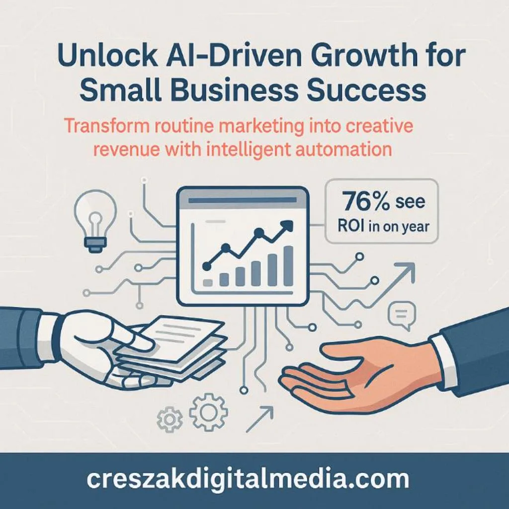AI Automation Services by CresZak Digital Media streamlining small business marketing workflows.