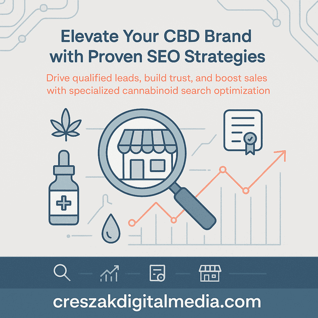 Essential elements for cannabinoid brand search success with SEO services for Delta-8 and CBD by CresZak Digital Media