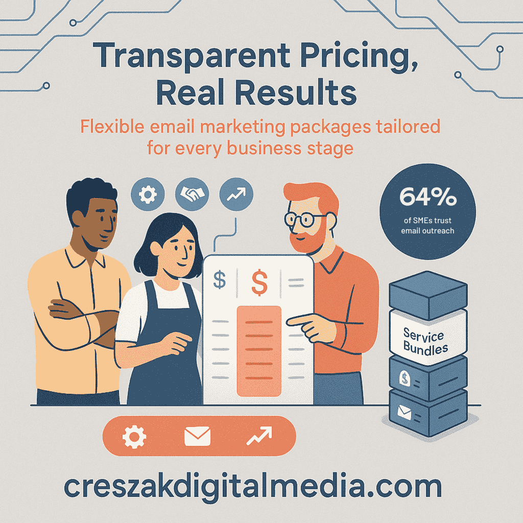 Transparent pricing for email campaign services from a reliable Email Marketing Agency, CresZak Digital Media