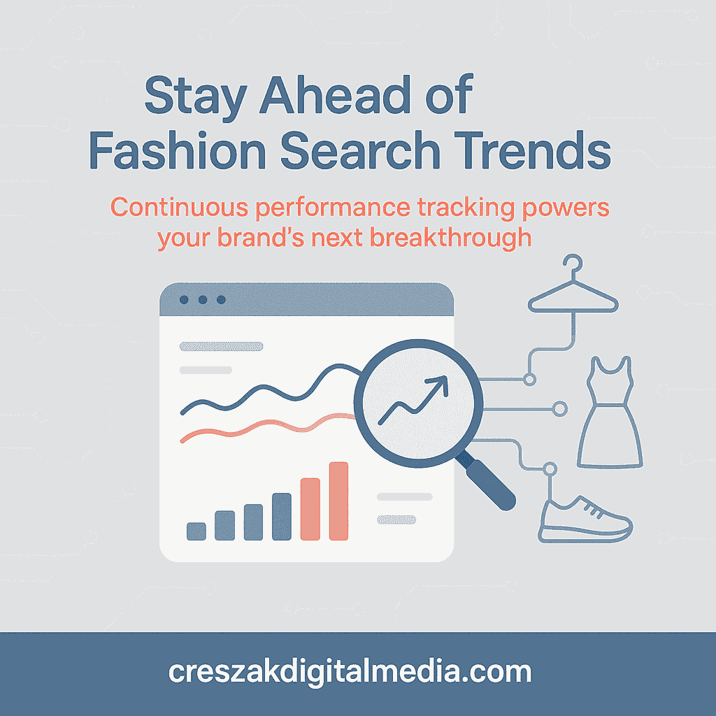 Continuous performance tracking keeping fashion brands ahead with SEO services for fashion by CresZak Digital Media