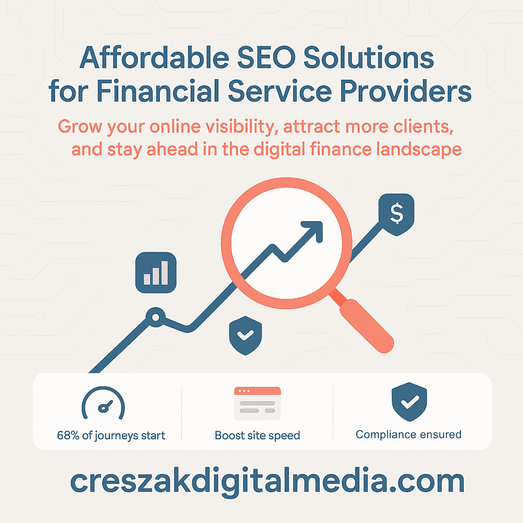 Continuous growth for insurance providers and fintech companies with SEO services for finance by CresZak Digital Media