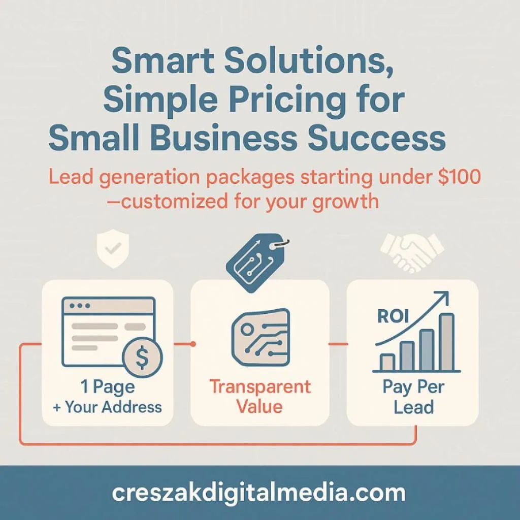 CresZak Digital Media Lead Gen Agency providing clear package options for small businesses.
