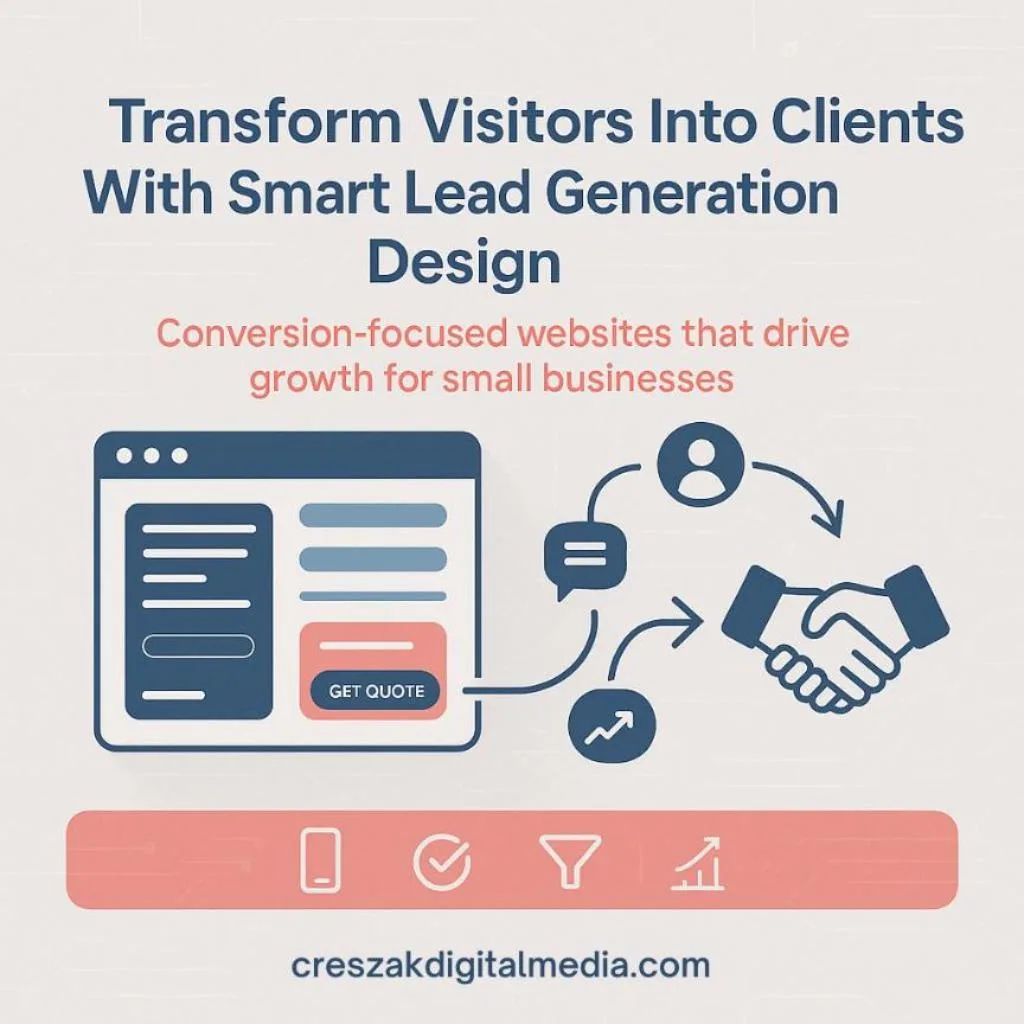 CresZak Digital Media Lead Gen Agency explaining lead generation web design for business growth.