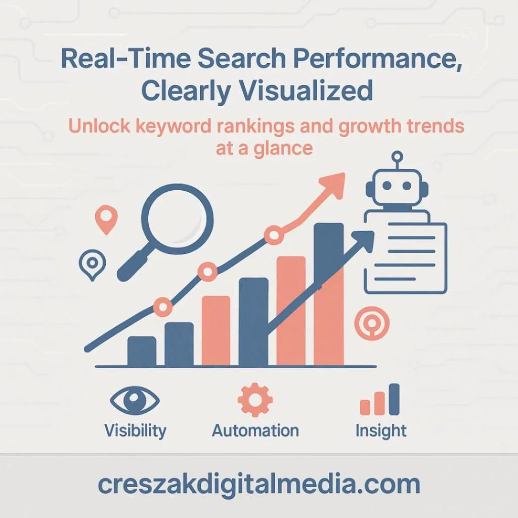 Rank tracking tools providing real-time performance insights for Local SEO Services &ndash; CresZak Digital Media.