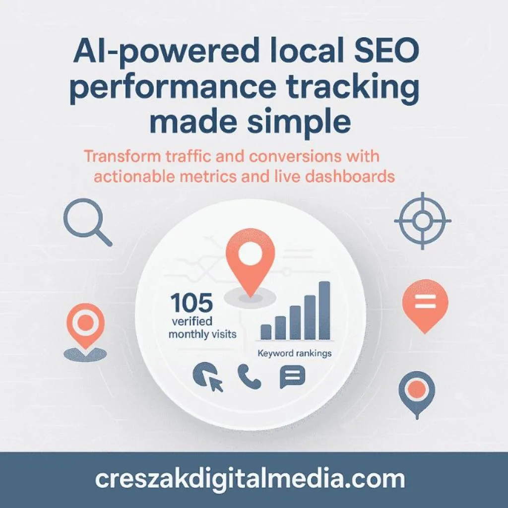 AI-powered performance tracking measuring key metrics for Local SEO Services success &ndash; CresZak Digital Media.