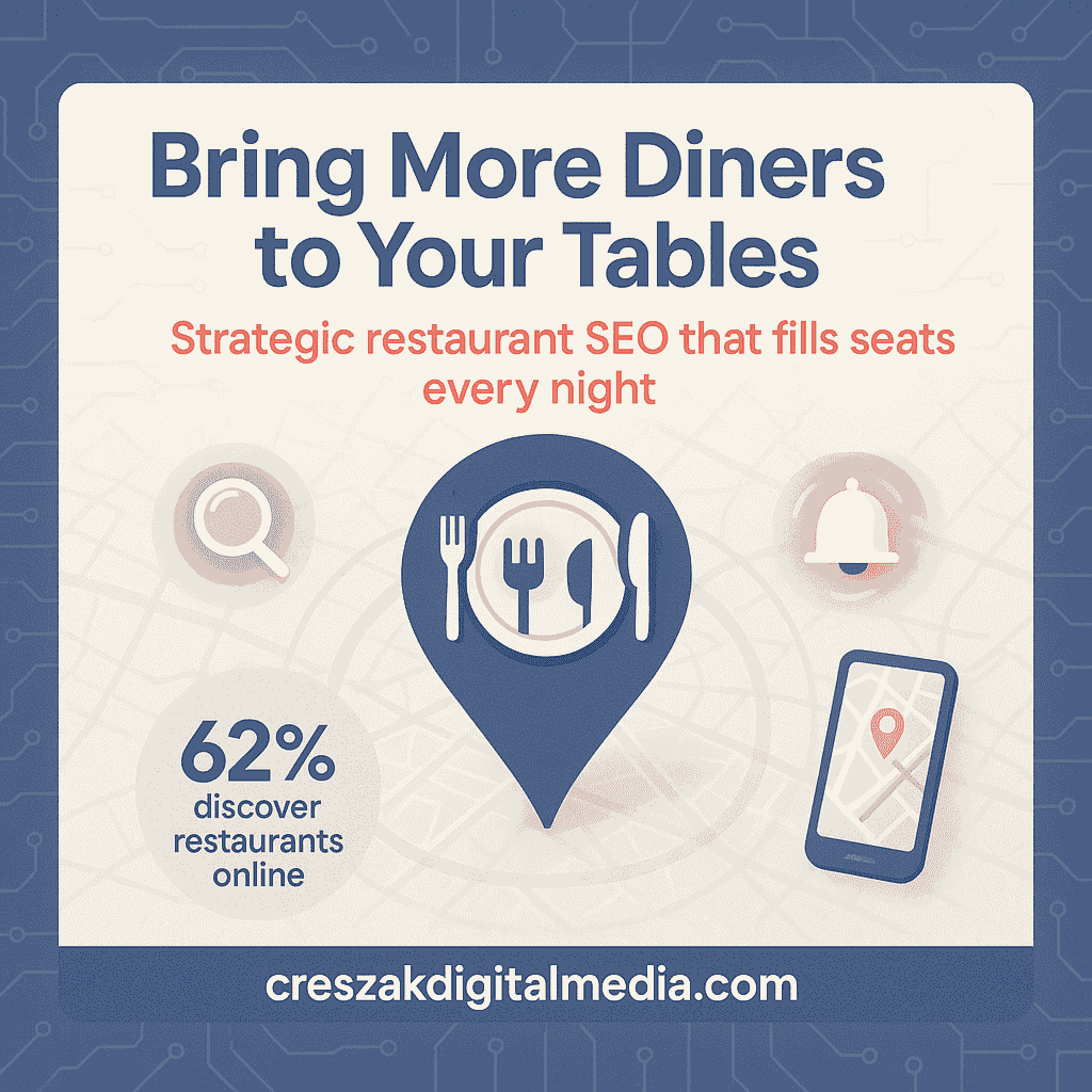 Building strong online presence bringing hungry customers with SEO services for restaurants by CresZak Digital Media