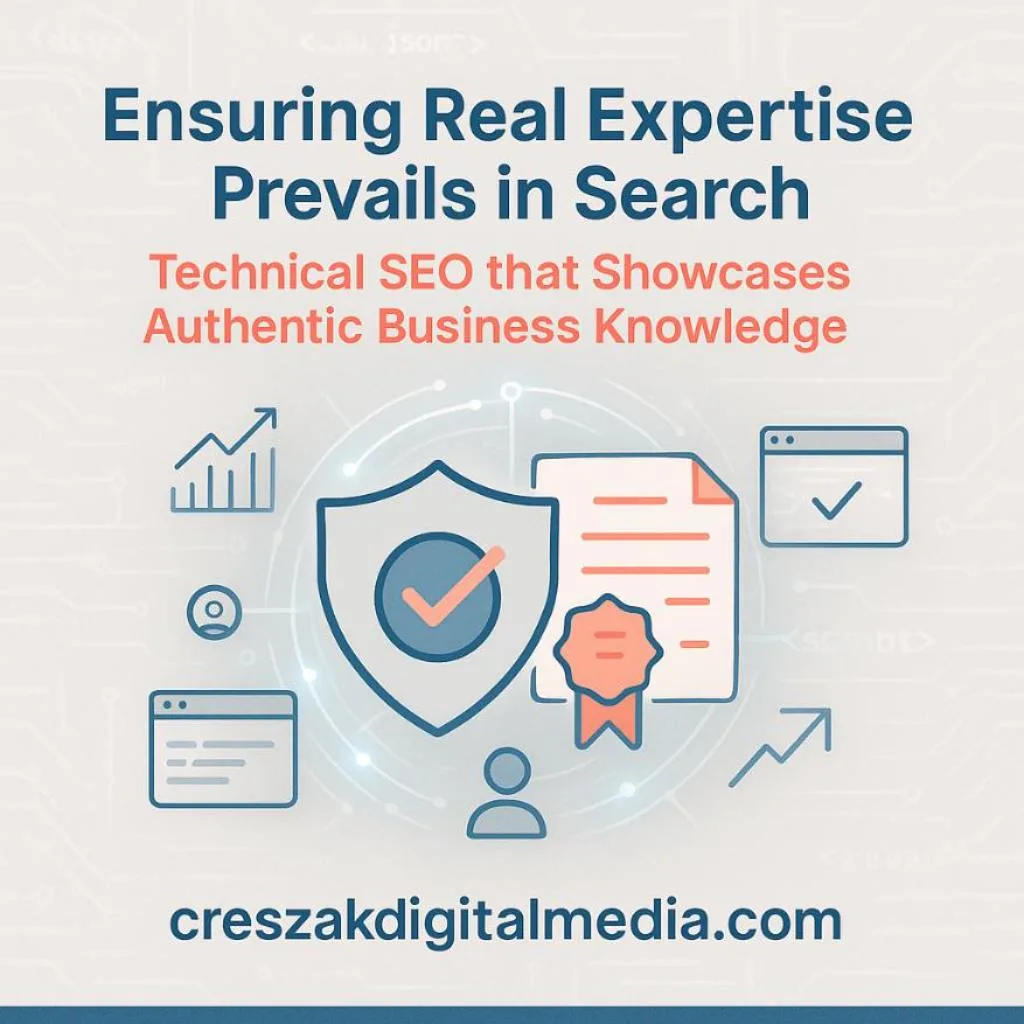 How Google's authenticity scoring framework impacts and enhances SEO Services for Small Businesses by CresZak Digital Media.