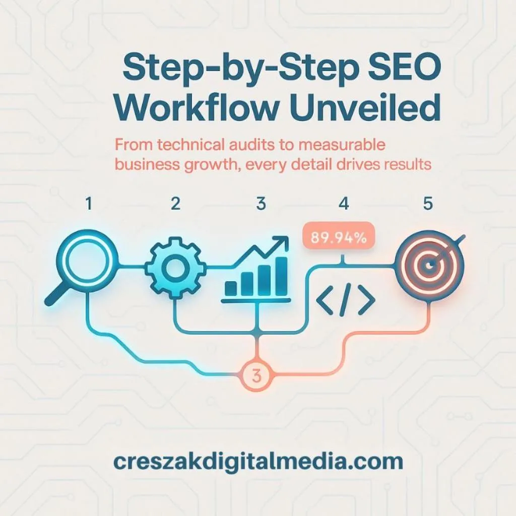CresZak Digital Media outlines a clear step-by-step workflow for effective SEO Services