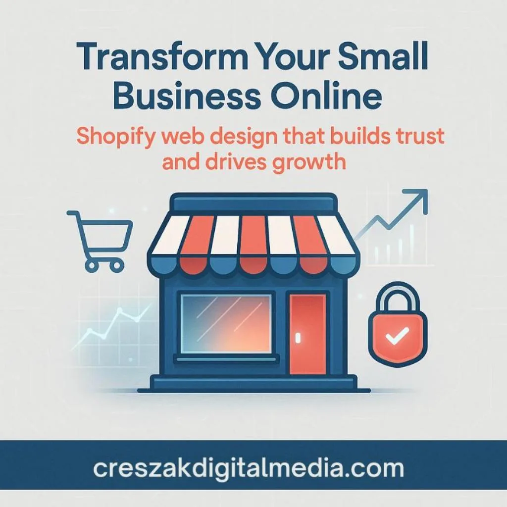 Shopify Web Design Services by CresZak Digital Media that transform small businesses with high-impact store design