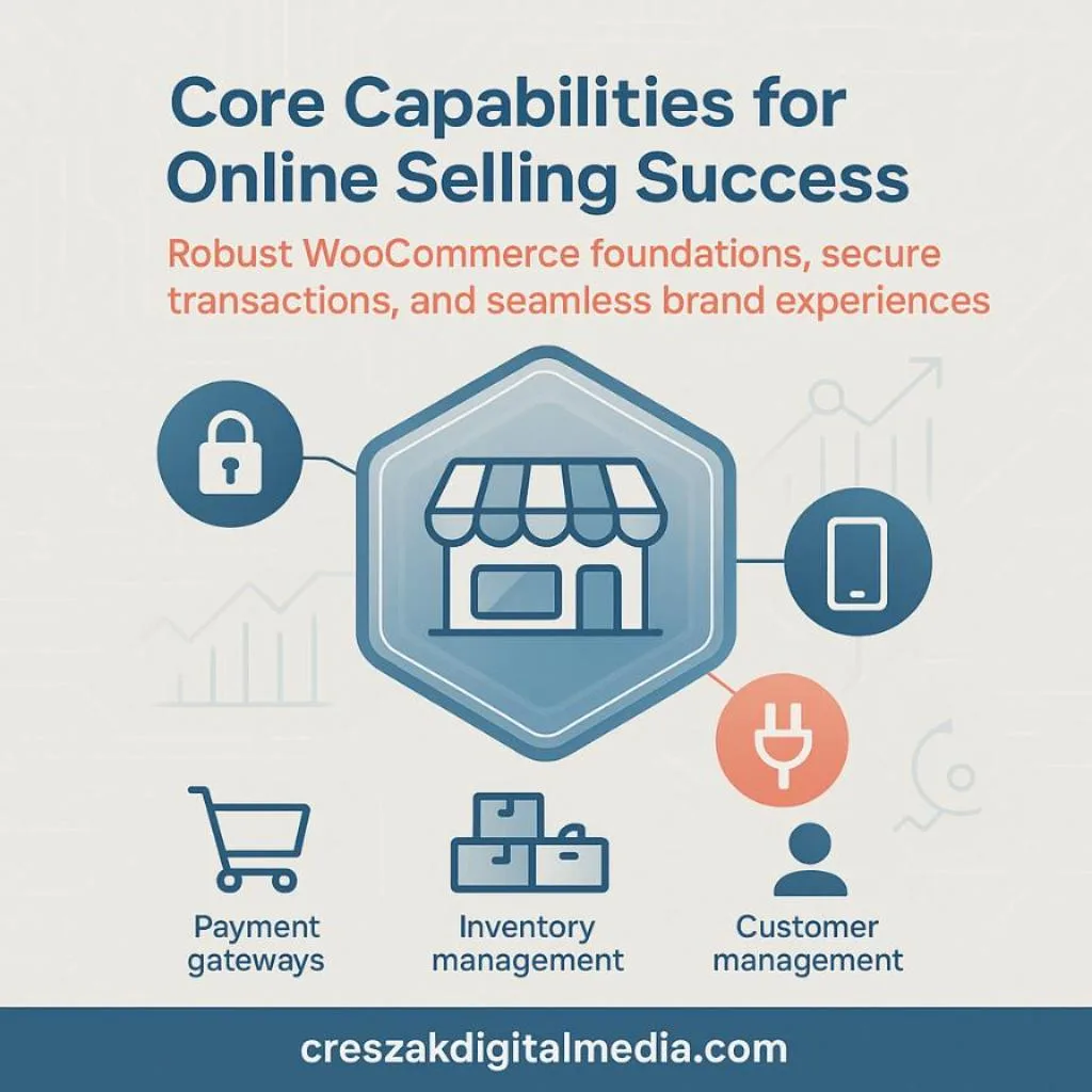 Core WooCommerce Web Design Services by CresZak Digital Media that power successful online selling