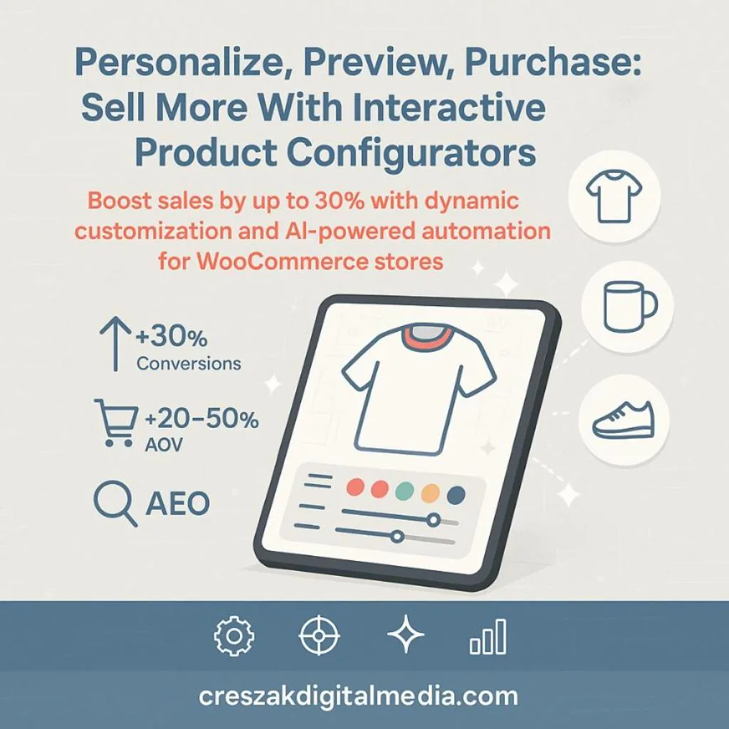Using WooCommerce Web Design Services by CresZak Digital Media to add visual product configurators for small business sales