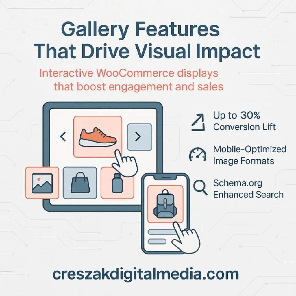 Product gallery enhancements through WooCommerce Web Design Services by CresZak Digital Media for small business websites