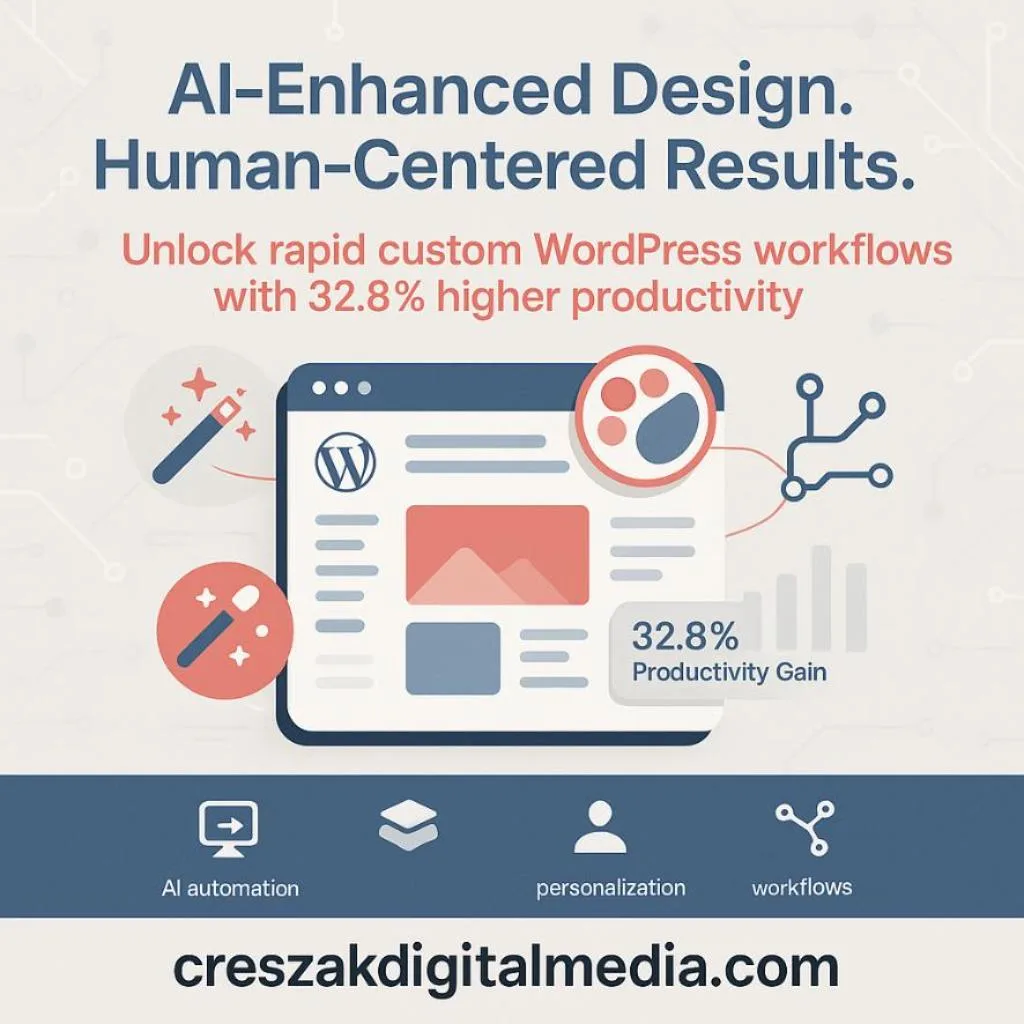 AI-powered design workflows improving outcomes for custom WordPress web design companies