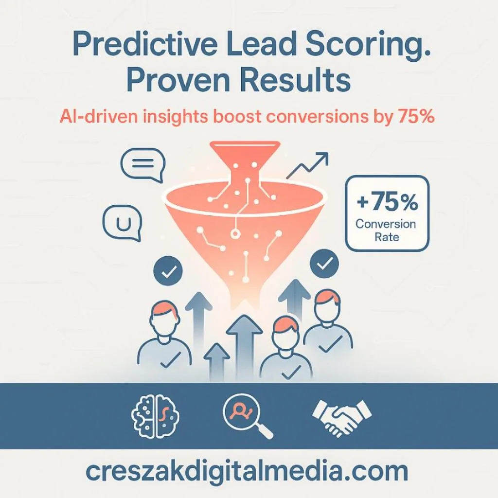 Predictive lead scoring elevating conversions through Lead Gen SEO Services by CresZak Digital Media.